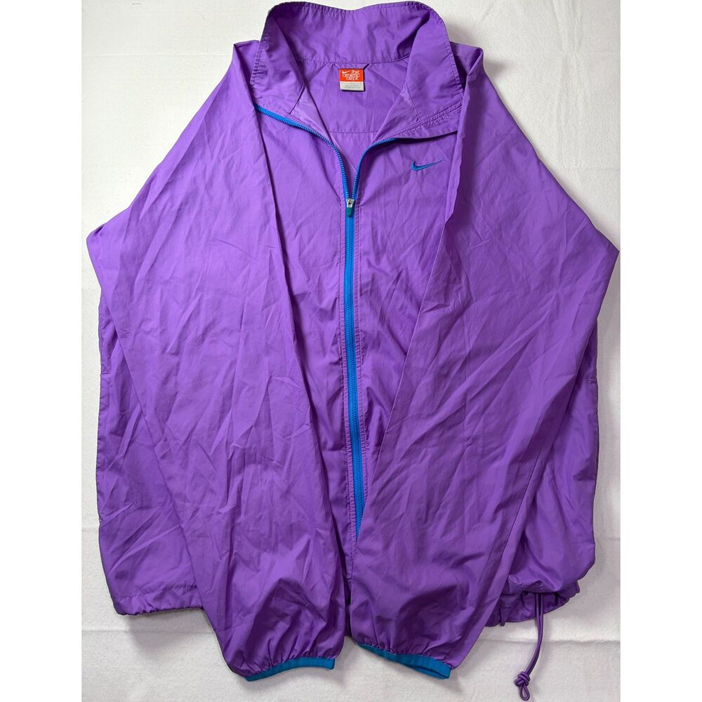 Vintage Nike The Athletic Dept Purple Windbreaker Jacket Blue Zip Women Large